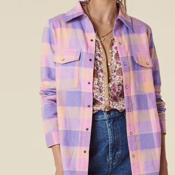 SPELL Wyatt Flannel Shirt in Pastel - Picture 2 of 14